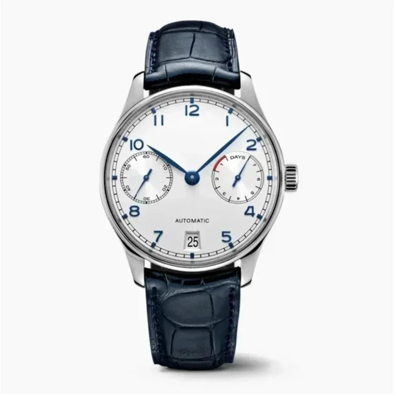 Luxury New Automatic Watch for Men Mechanical Stainless Steel Portugal Black leather Dial withDateAttracting the opposite sex
