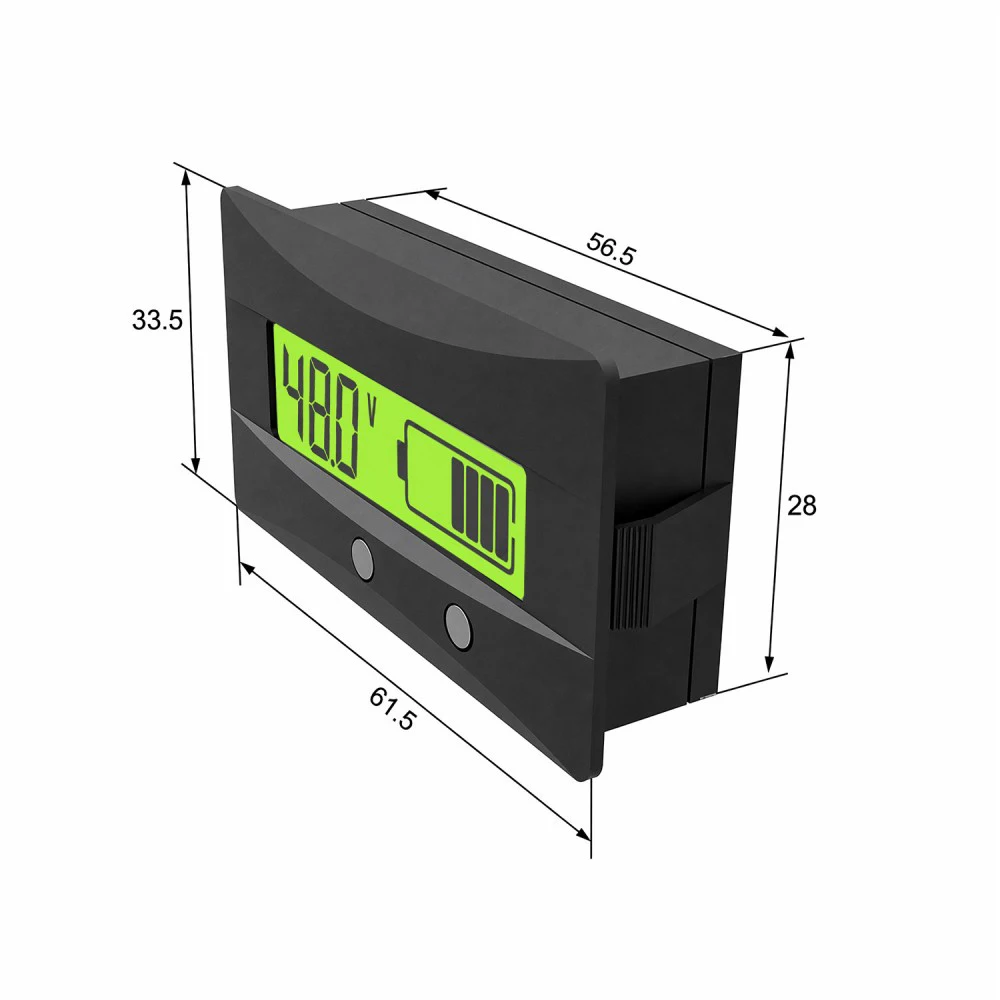 Battery Voltage Capacity Indicator LCD Display DC9-120V LiFePO4 Ternary Lithium Battery Level Monitor Waterproof Panel Meter
