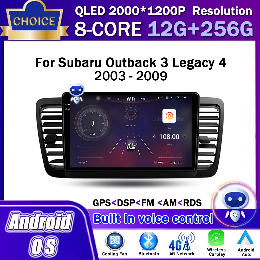 

9 inch for Subaru Outback 3 Legacy 4 2003 - 2009 Android OS Auto Car Radio Multimedia Video Stereo Player GPS CarPlay WIFI