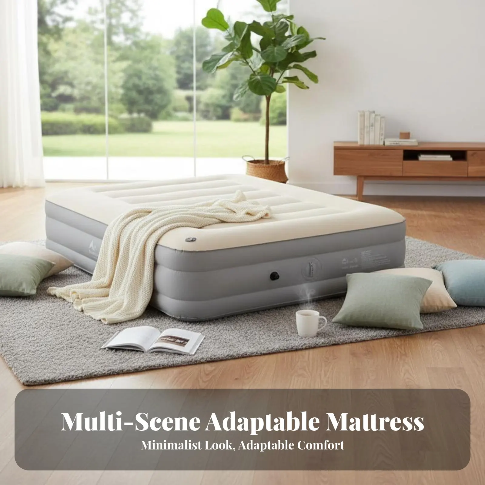 

Inflatable Cheese Foam Bed, Automatic Pump, Portable Camping Mattress, Home Sleeping Pad