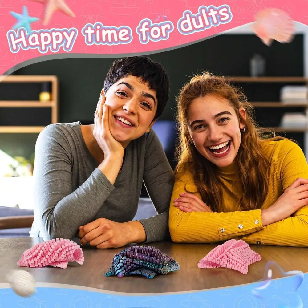 

Colorful Starfish Decoration Moveable Joints Gradient 3D Printed Starfish Articulating Multi-color Movable Starfish