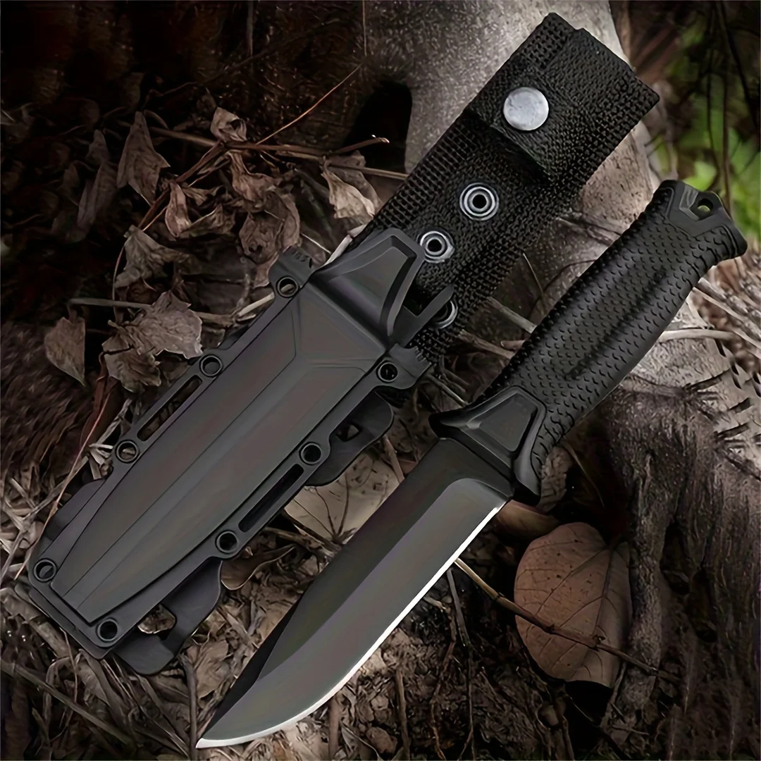 Premium G1500 High-Carbon Stainless Steel Fixed Blade Straight Knife - Sharp, Durable, Portable Outdoor Camping Hunting Tactical