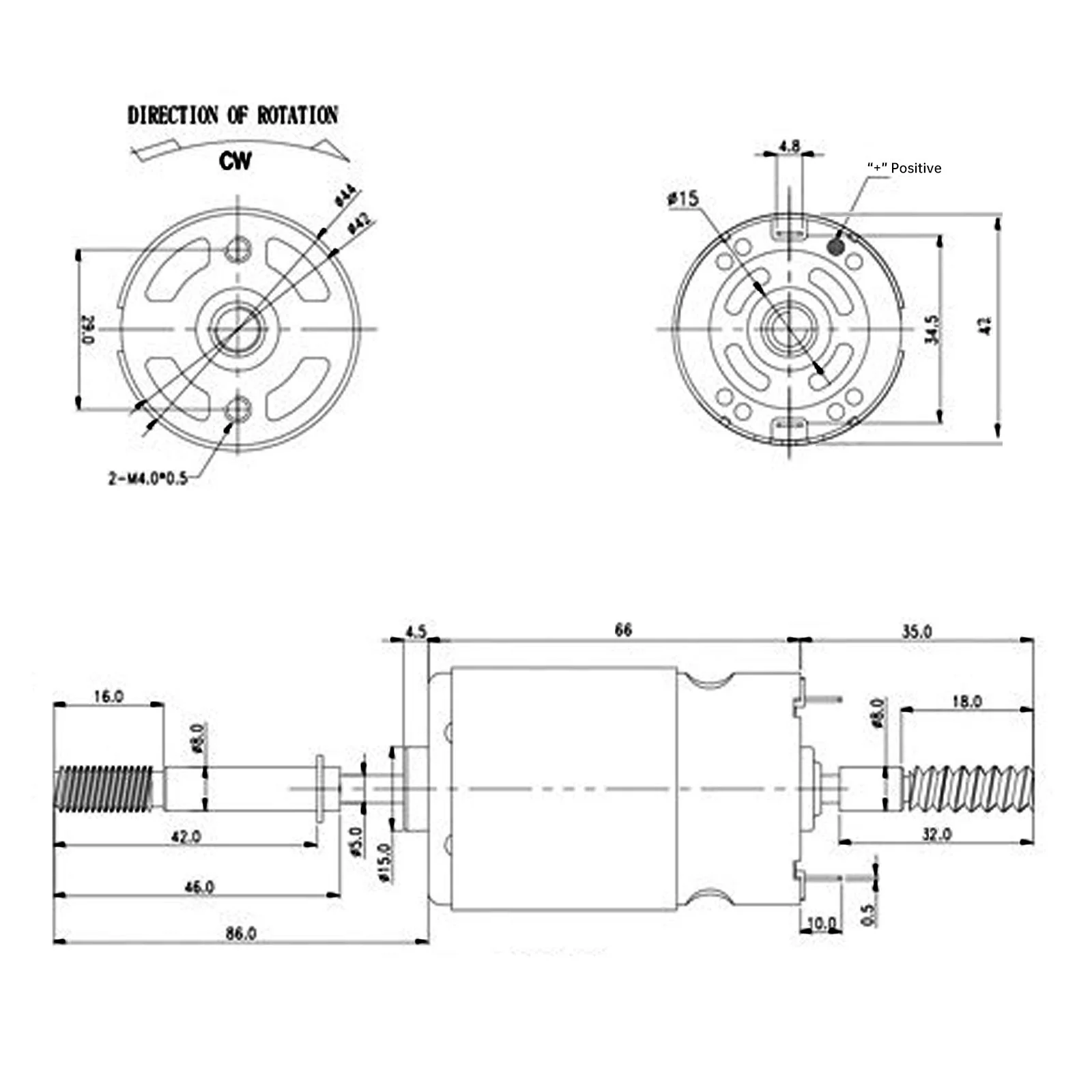 RS775 DC Motor 12V 3000RPM Dual Output Shaft 775 Fan Motor Replacement 220V AC for Electric Fan