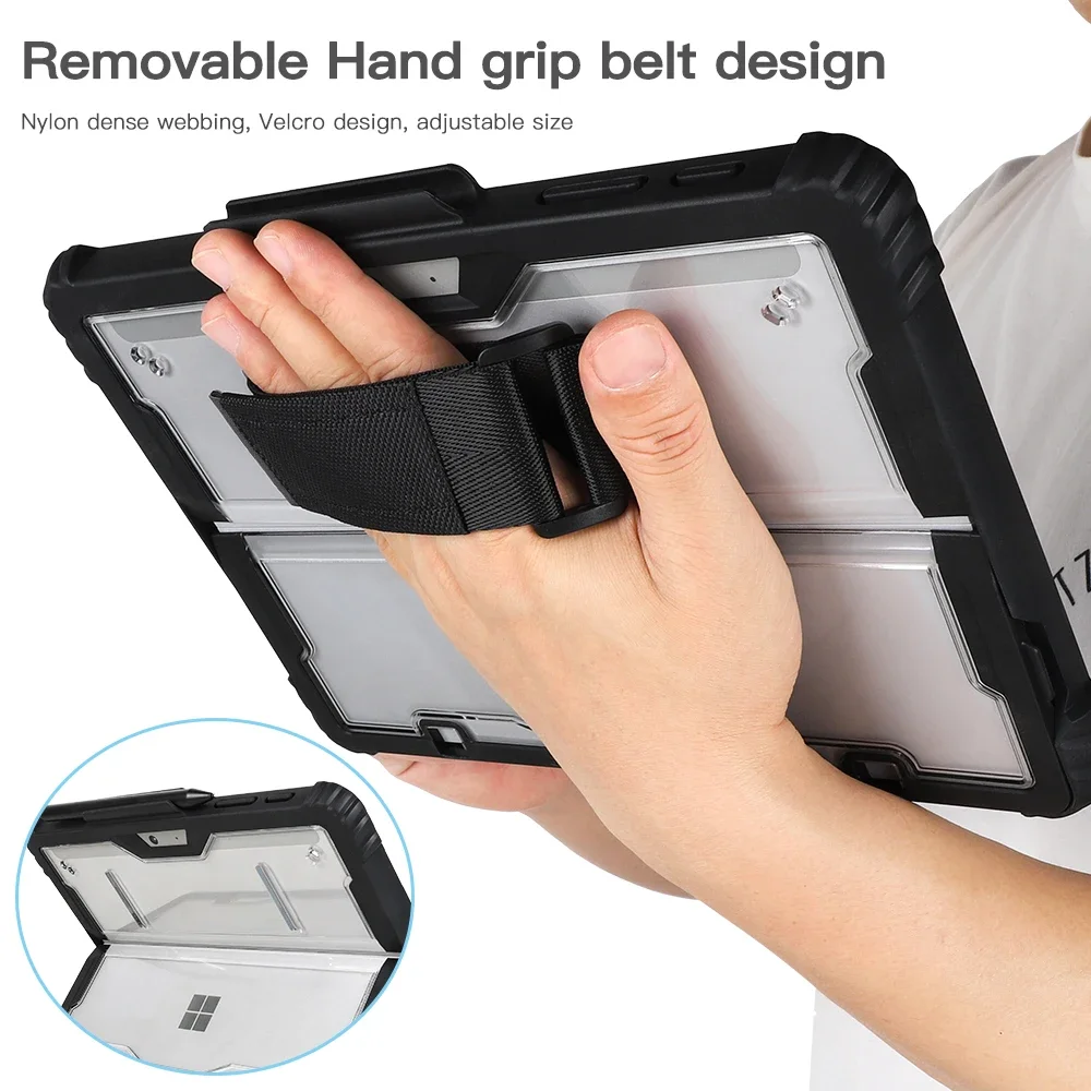 For Microsoft Surface Pro 9/10/11 Case Protective Cover Surface Pro 8 4 5 6 7 Plus GO 1 2 3 Case With Magnetic Pen Holder Strap