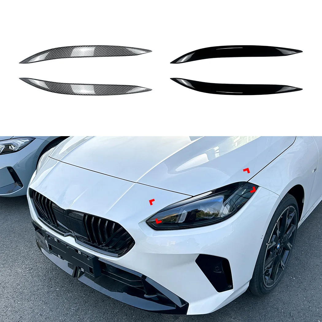 

Для BMW 1/2 серии F70 F74 2024 + наклейки на отделку фар и бровей ABS углеродное волокно/глянцевый черный аксессуары для внешней модификации