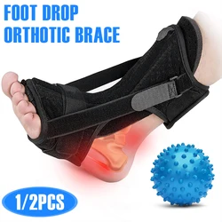 1/2Pcs Plantar Fasciitis Night Splint Adjustable Foot Drop Orthotic Brace with Massage Ball Unisex Night Splint for Easing Pains