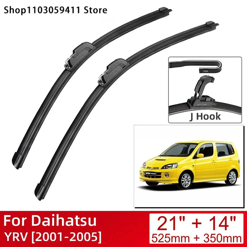 

For Daihatsu YRV 2001-2005 21"+14" Car Accessories Front Windscreen Wiper Blade Brushes Wipers U Type J Hooks 2005 2004 2003