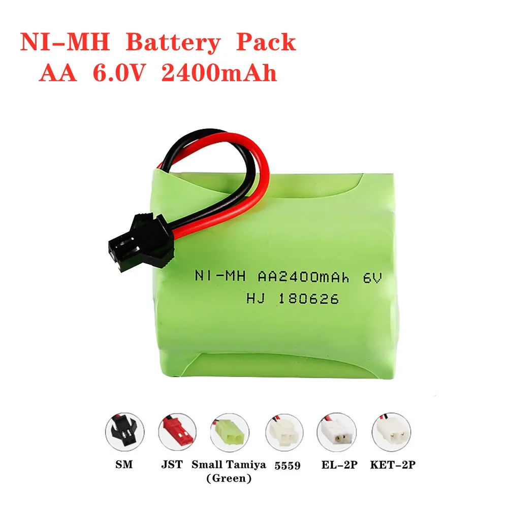 High Capacity AA 6.0v 2400mah NI-MH Battery Pack Rechargeable For Lighting Rc Car Toy Electric Tools 6.0v 2400mah Battery