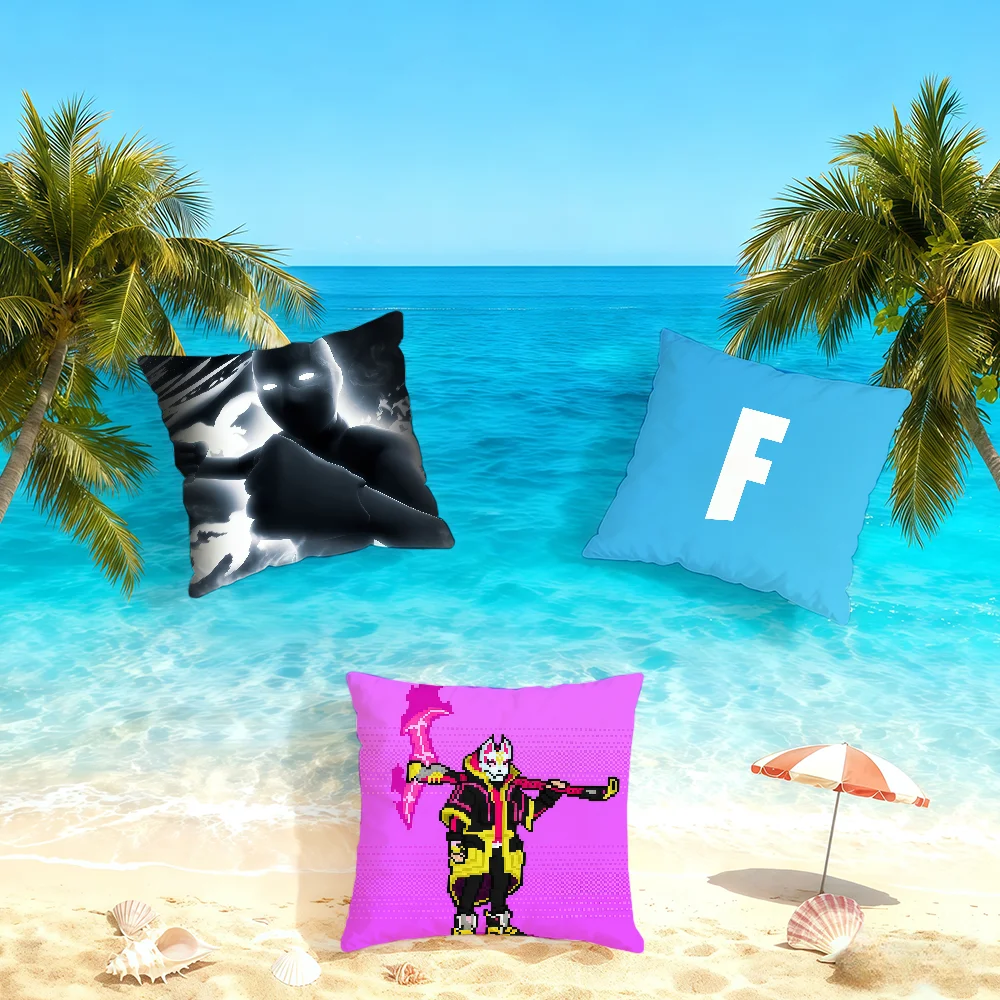 Funda de cojín divertida para el juego F-FORTNITE-ES, ropa de cama para el hogar, funda de almohada para sofá y sala de estar, funda de cojín simple y suave, regalo para fiestas