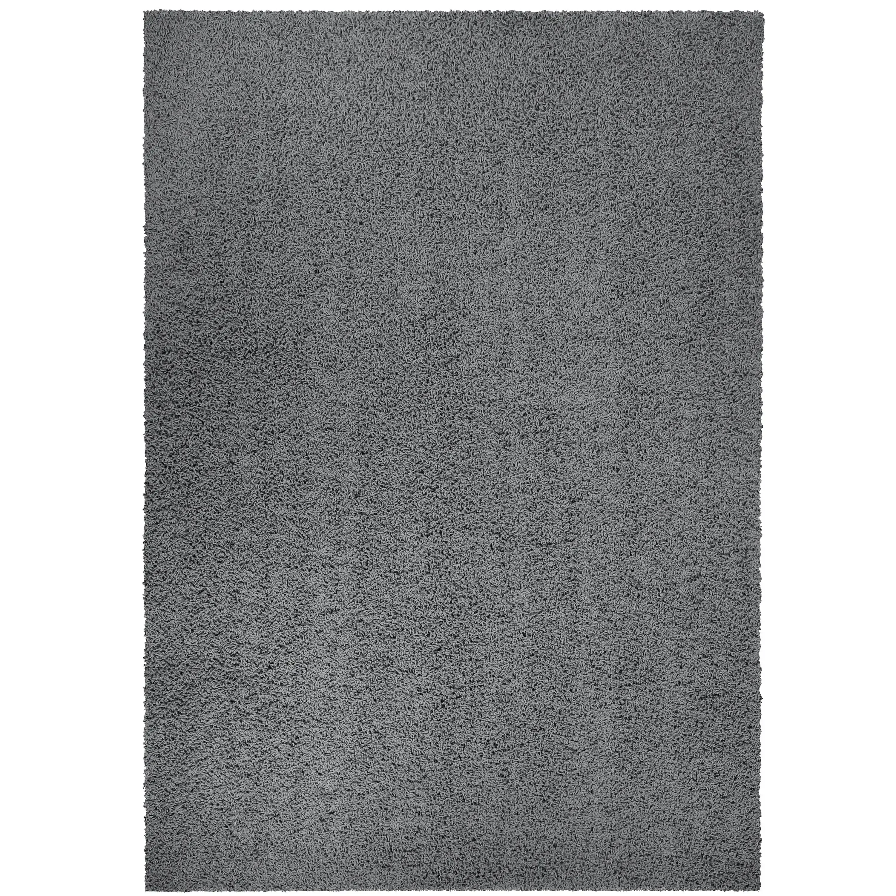 Traditional Solid Gray Shag Indoor Area Rug, 5' x 7'