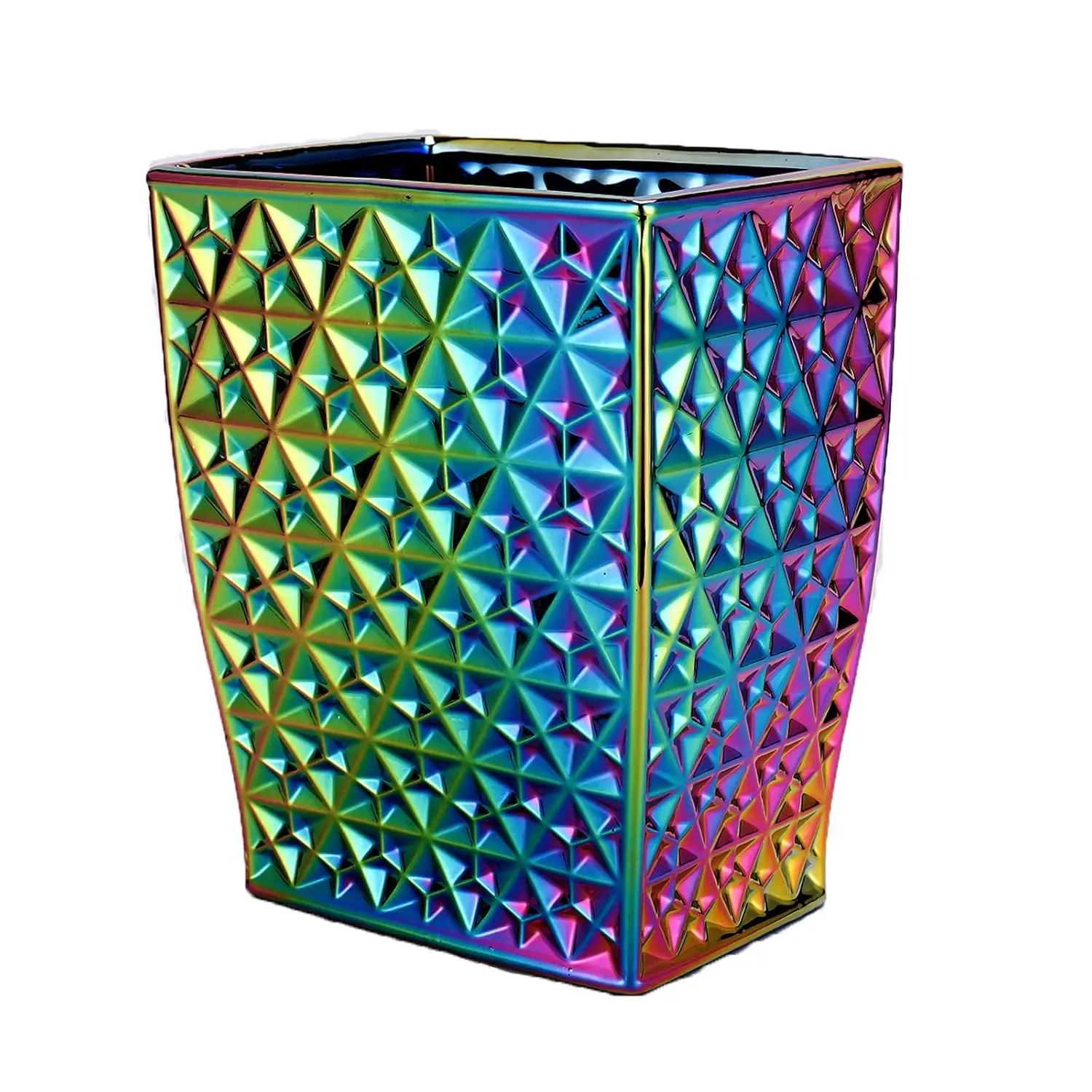 

Colorful Ceramic Trash Can for Bathroom, Kitchen, Bedroom - Small Wastebasket with Stylish Design