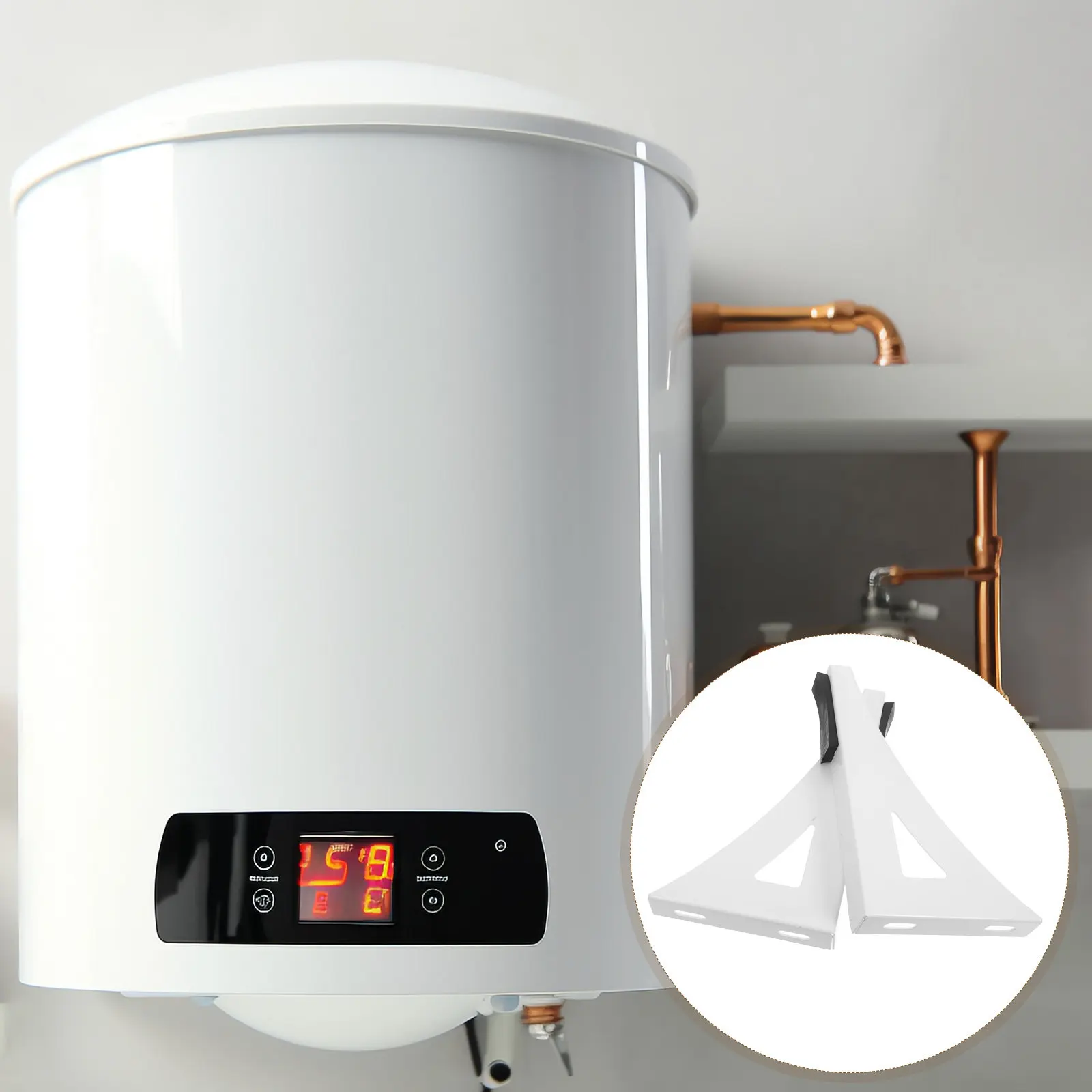 1 Pair Water Heater Wall Mount Bracket Triangular Support Hollow Wall High Strength Metal Stable Easy Installation For Various