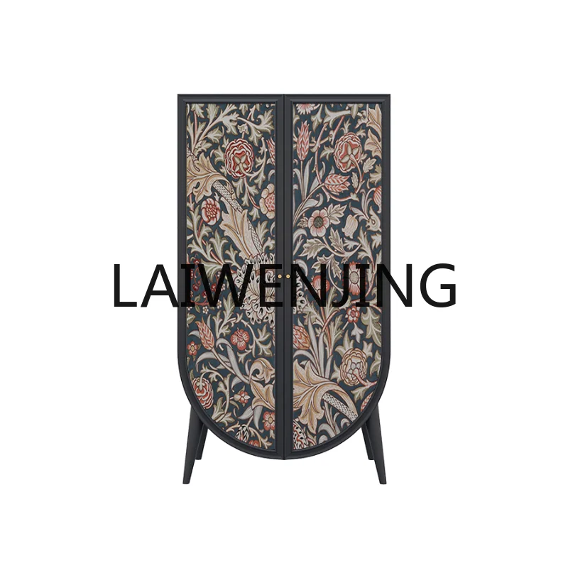 Customized Light Luxury Walnut Side Cabinet Home Bedroom Independent Wardrobe Storage Floor-Standing Rack Locker