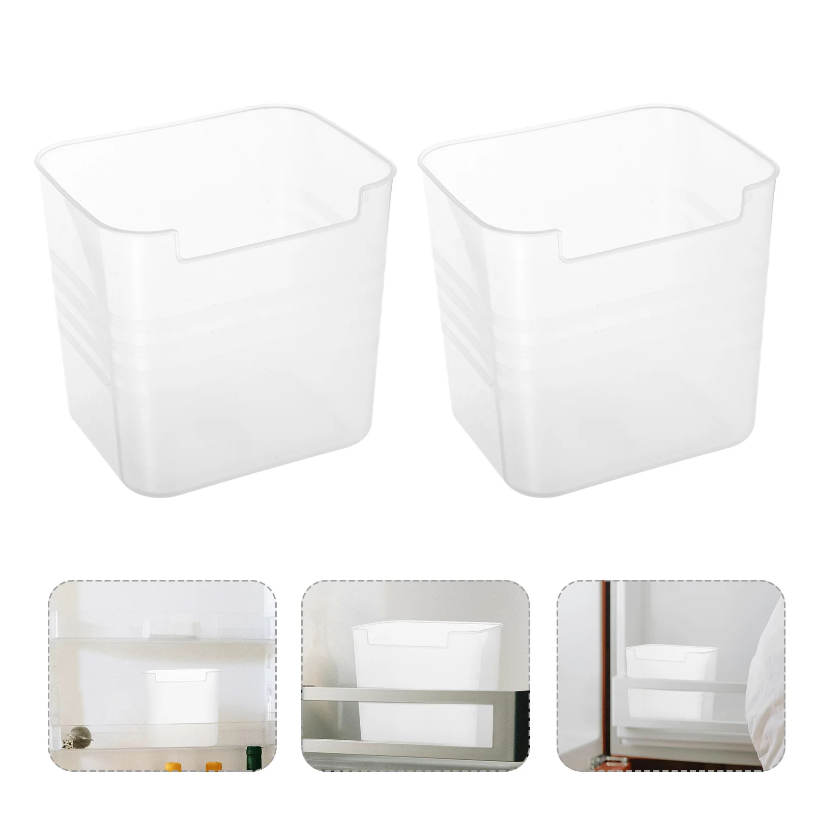

3pcs Fridge Storage Bins Refrigerator Organizer Box Clear Containers Pantry Side Door Shelves Multifunctional Plastic