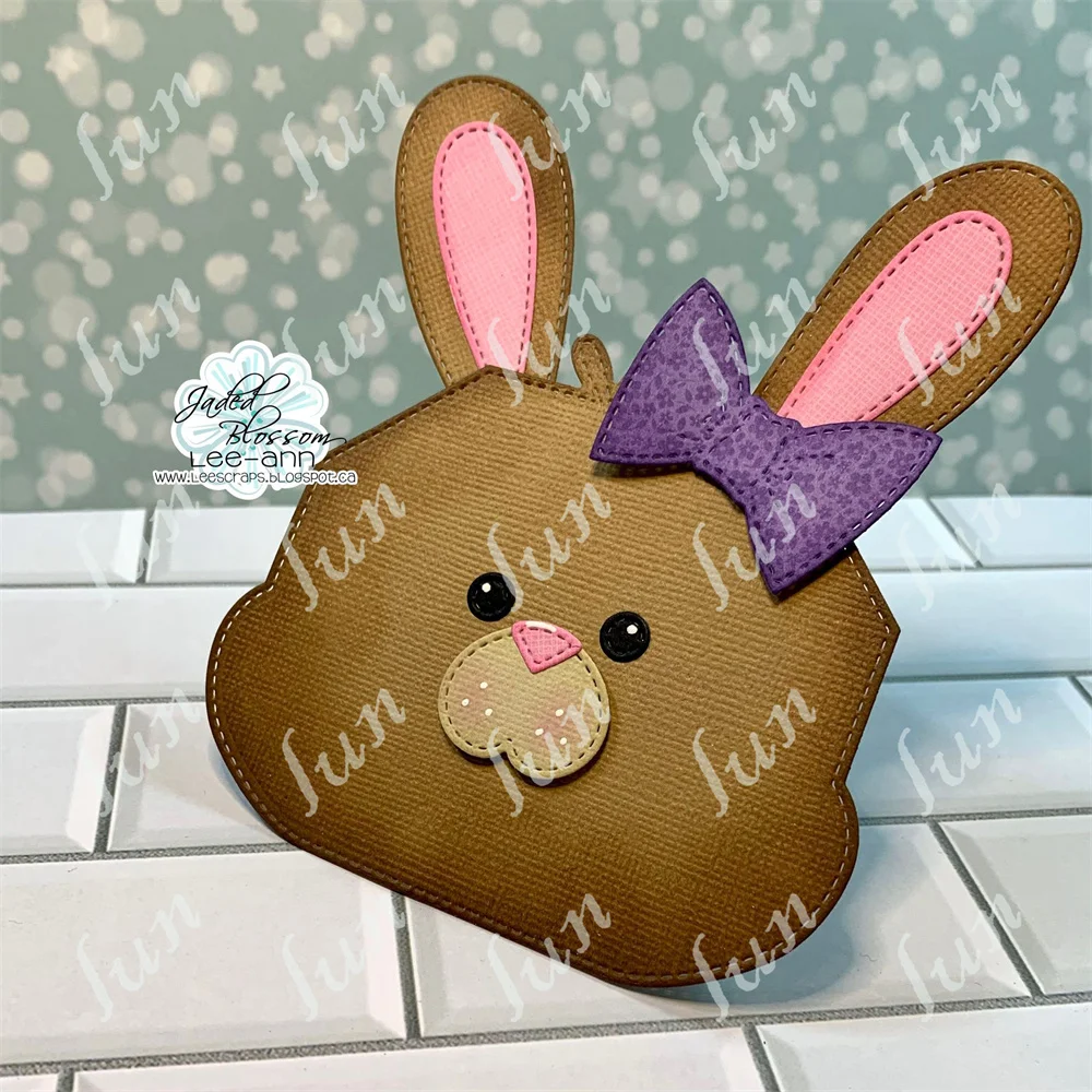 عيد الفصح السعيد الجديد لعام 2025 ، قوالب القطع المعدنية على شكل أرنب جميل من قوالب النقش المصنوعة يدويًا لسكرابوكينغ وألبوم الصور