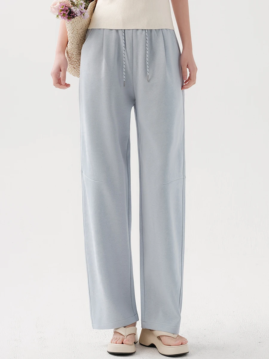 

Весна 2025: Женские повседневные брюки прямого кроя для похудения, модные спортивные штаны из кордона с завязками в корейском стиле для города