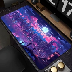 Neon City Mousepad Non-Slip Large Gaming Mouse Pad Gamer Keyboard Mat Game HD Print Mouse Mat Anime Rubber Computer Accessories