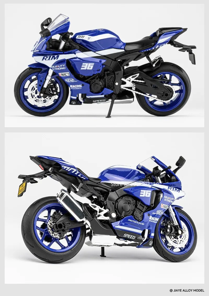 1:12 R1M R1 Motorrad Modell Spielzeug Legierung Diecast Miniatur Motorräder Sound Licht Stoßdämpfung Simulation Motorräder Geschenke – Detail 12