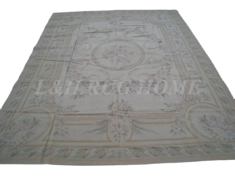 

Free shipping 8'x10' French Aubusson rug, hand woven woolen French Aubusson carpet, New Zealand woolen rug