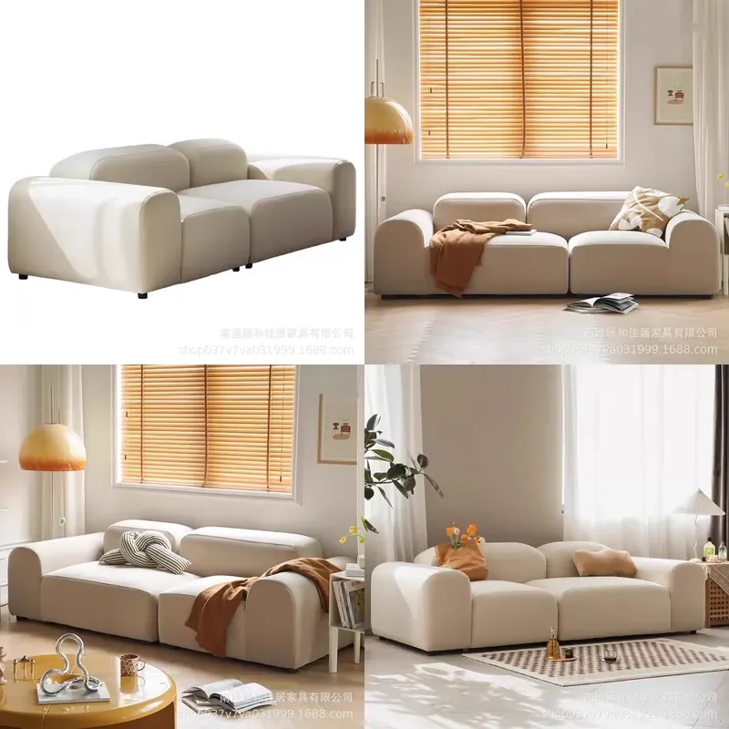 Modern Modular Fabric Sofa Set Pebble Square Design for Living Room Hotel Studio Lounge Single Double Triple Configuration