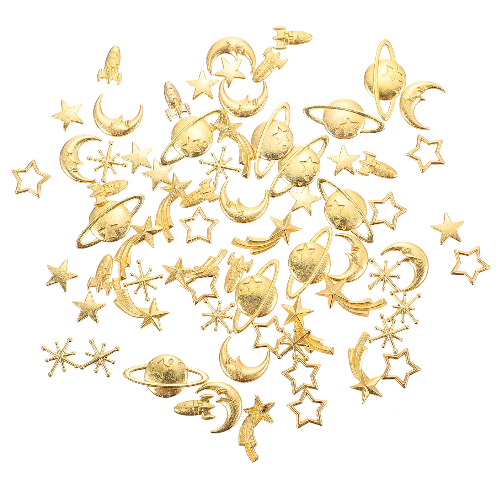 

70pcs Imitation Gold Accessories Delicate Shape DIY Embellishments Necklace Bracelet Keychain Lightweight Gifts Jewelry Charms