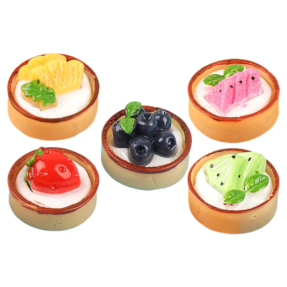 5Pcs Delicate Resin Simulated Lifelike Fake Cakes Artificial Dessert Models for Photography Studio Cake Shop Props DIY