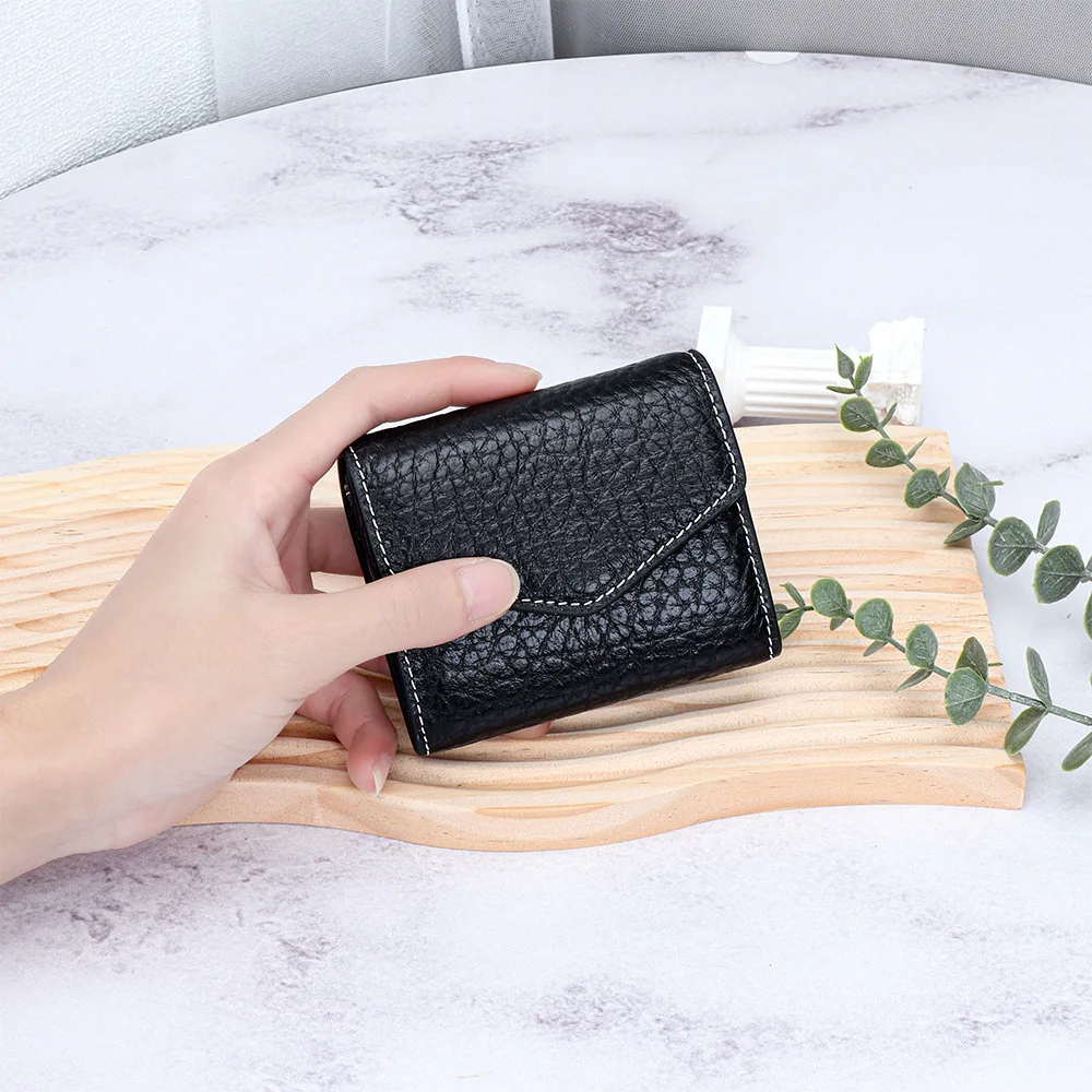 Credit Card Holder Small Coin Wallet Women Men Leather Hasp Business Card Case Envelope Fold Purse Storage Pouch for Girl Kids