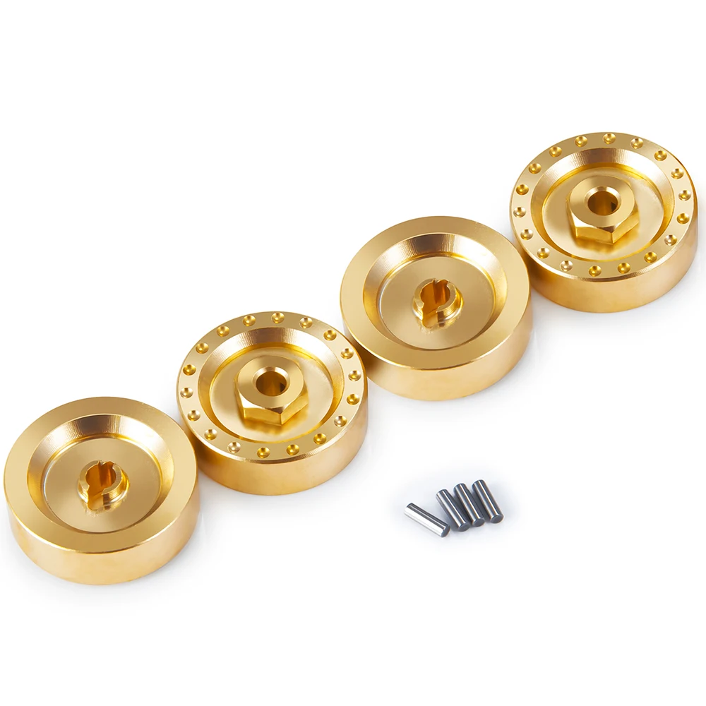 AXSPEED 4Pcs Brass Axle Wheel Hex Adapter Balance Weight for Axial SCX24 Deadbolt C10 Gladiator Bronco Wrangler 1/24 RC Car