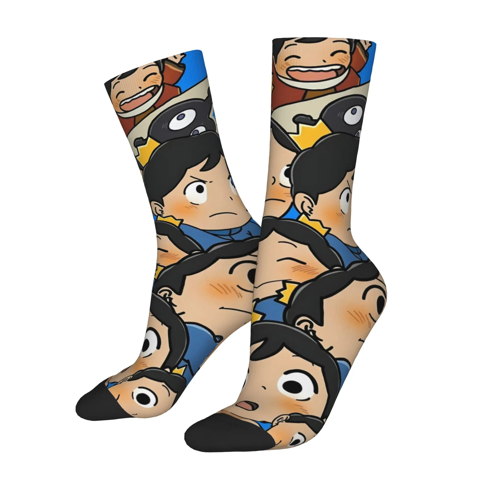 1 Pair Funny Crazy Sock for Men Multiple Expression Bojji Hip Hop Harajuku Ranking of Kings Pattern Printed Sock Novelty