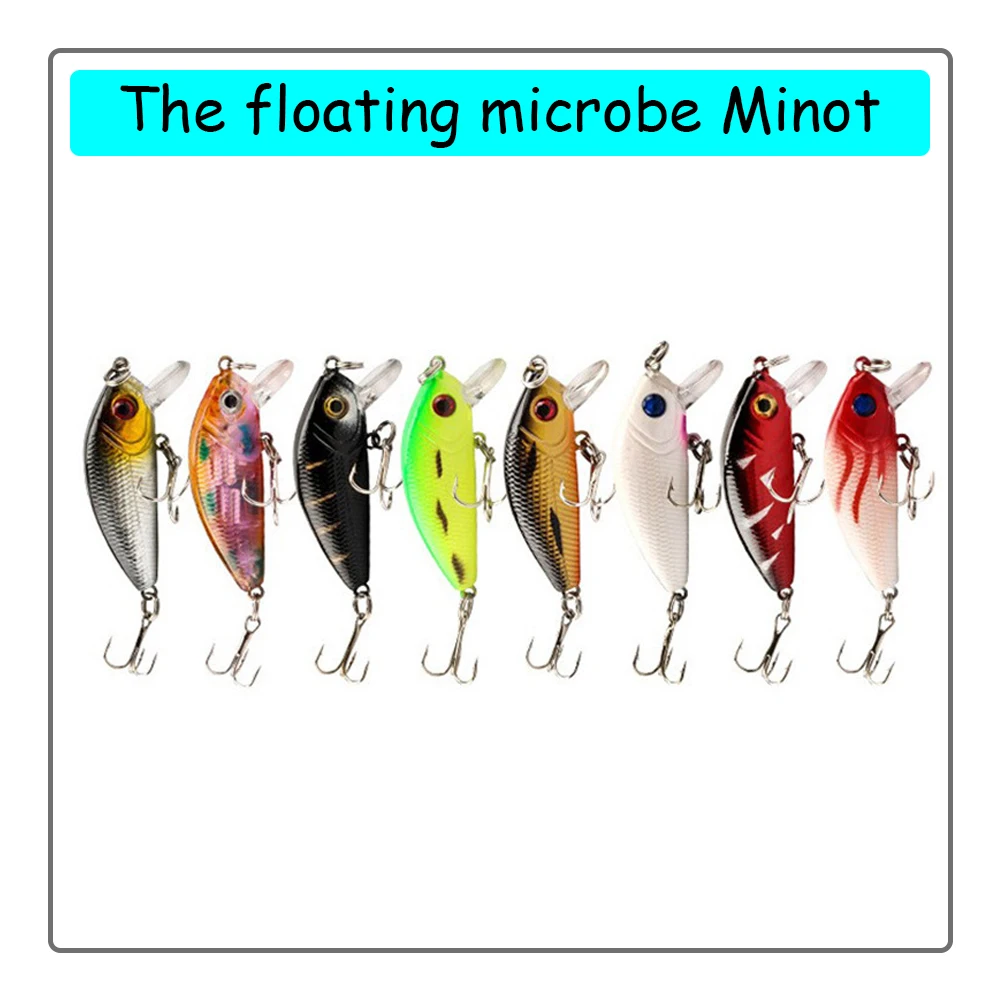 1PC 5cm/3.4g Simulation Bait Rock 8-Color Minnow Hard Bait Sea Freshwater Fishing Gear 3D Eye Can Sink 0.5-1.5M Swimming Wobbler