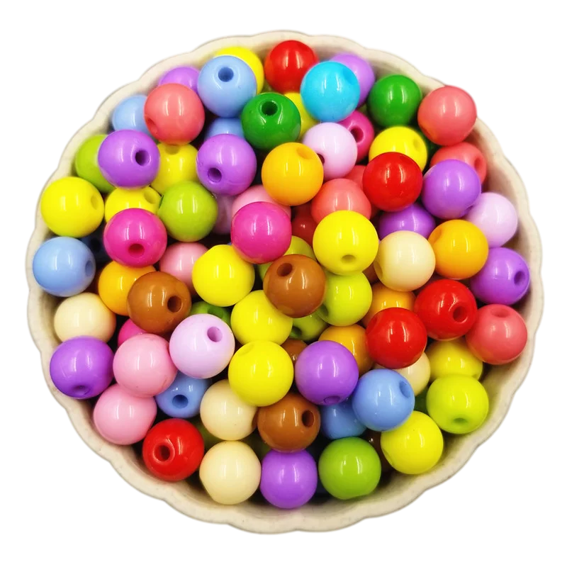 

50PCS 6mm Soild Color Acrylic Bead Jewelry Accessories DIY Findings Round Loose Beads Wholesale Necklace Bracelet
