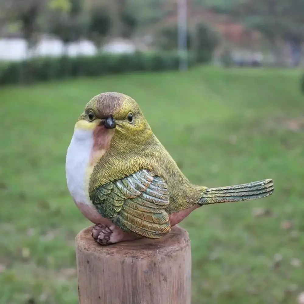 4 Pcs/set Natural Emulational Resin Birds Garden Set Indoor Decorative Crafts Small Ornaments Garden Decor