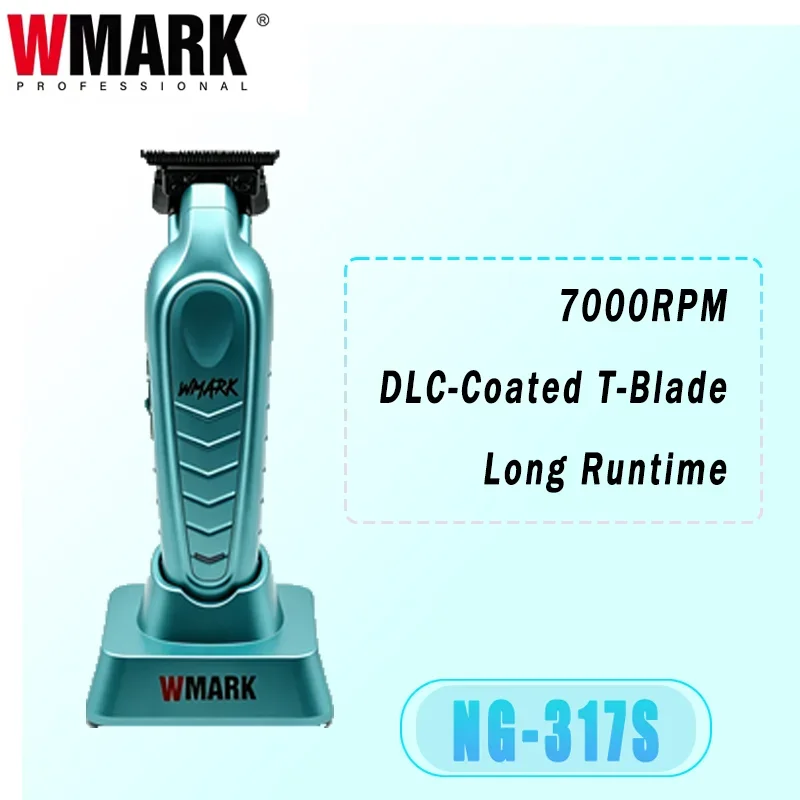 New WMARK NG-317S Professional Trimmer 7000 RPM DLC Metallised T-Blade Men's Home Electric Hair Clipper Barber Hair Styling
