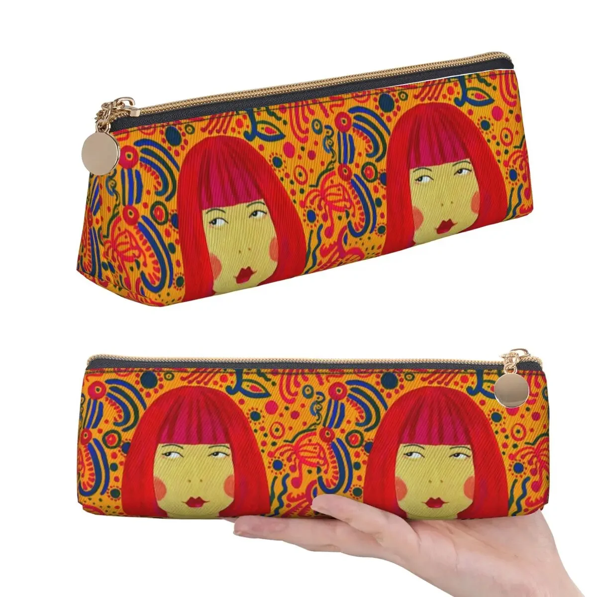 Yayoi Kusama Abstract Painting Pencil Case for Studen School Pen Box Pencil Bag Stationery Supplies Pen Holder Bag