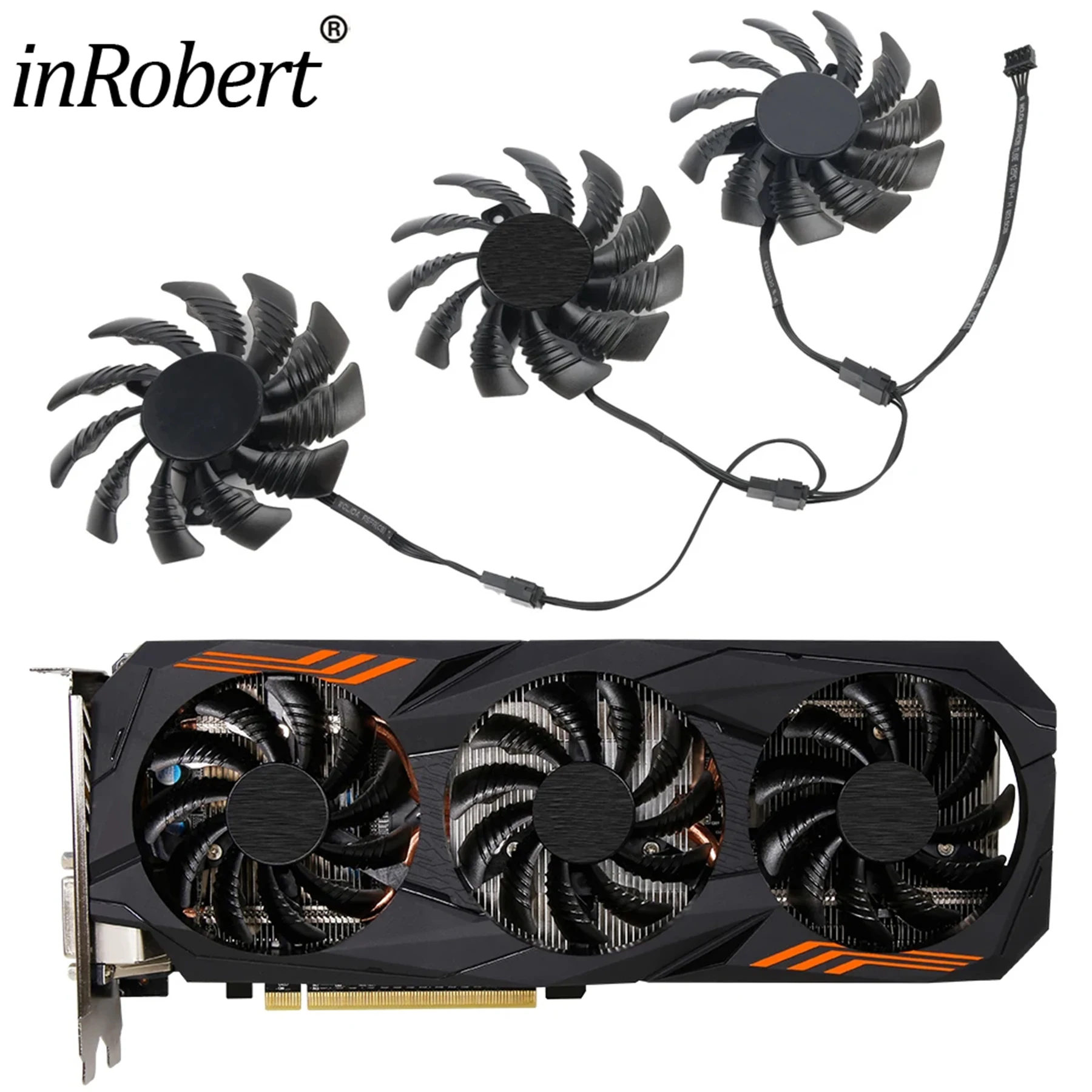อะไหล่พัดลมเย็น T128010SU 78มม. ใหม่สำหรับ Gigabyte AORUS GeForce GTX 1060 1070การ์ดแสดงผล Ti PLD08010S12HH ระบายความร้อน
