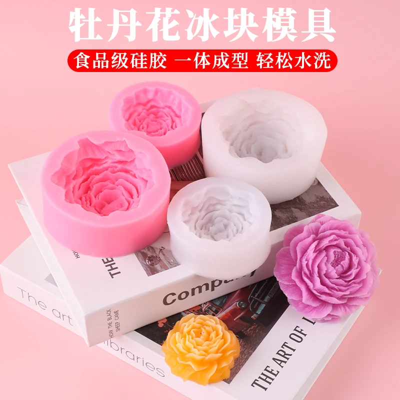 قالب السيليكون لشمعة عطر الفاوانيا؛ جل قطرة شمع عطر مقاوم لدرجات الحرارة العالية؛ عنصر الزينة.