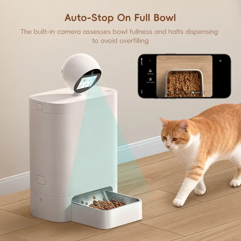 for Artificial Intelligence Automatic Pet Feeder with 360 Degree Panoramic Monitoring Wifi Connection Customized Feeding Time