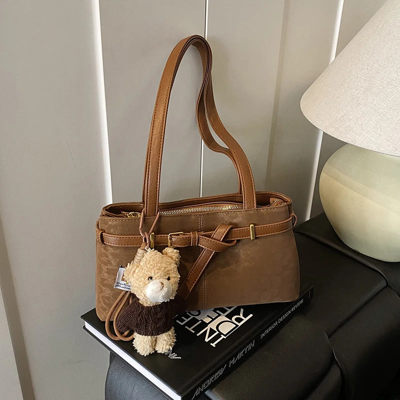 

High Quality Leather Messenger Bag For Ladies, Designer Crossbody Shoulder Purse Elegant Tote Handbag Women Luxury