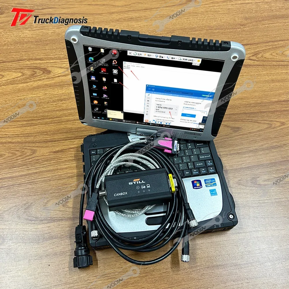 

Forklift Diagnostic Kit for Still Diagnostic Scanner 50983605400 Canbox Incado Box Trucks Diagnosis tool and cf19 Laptop