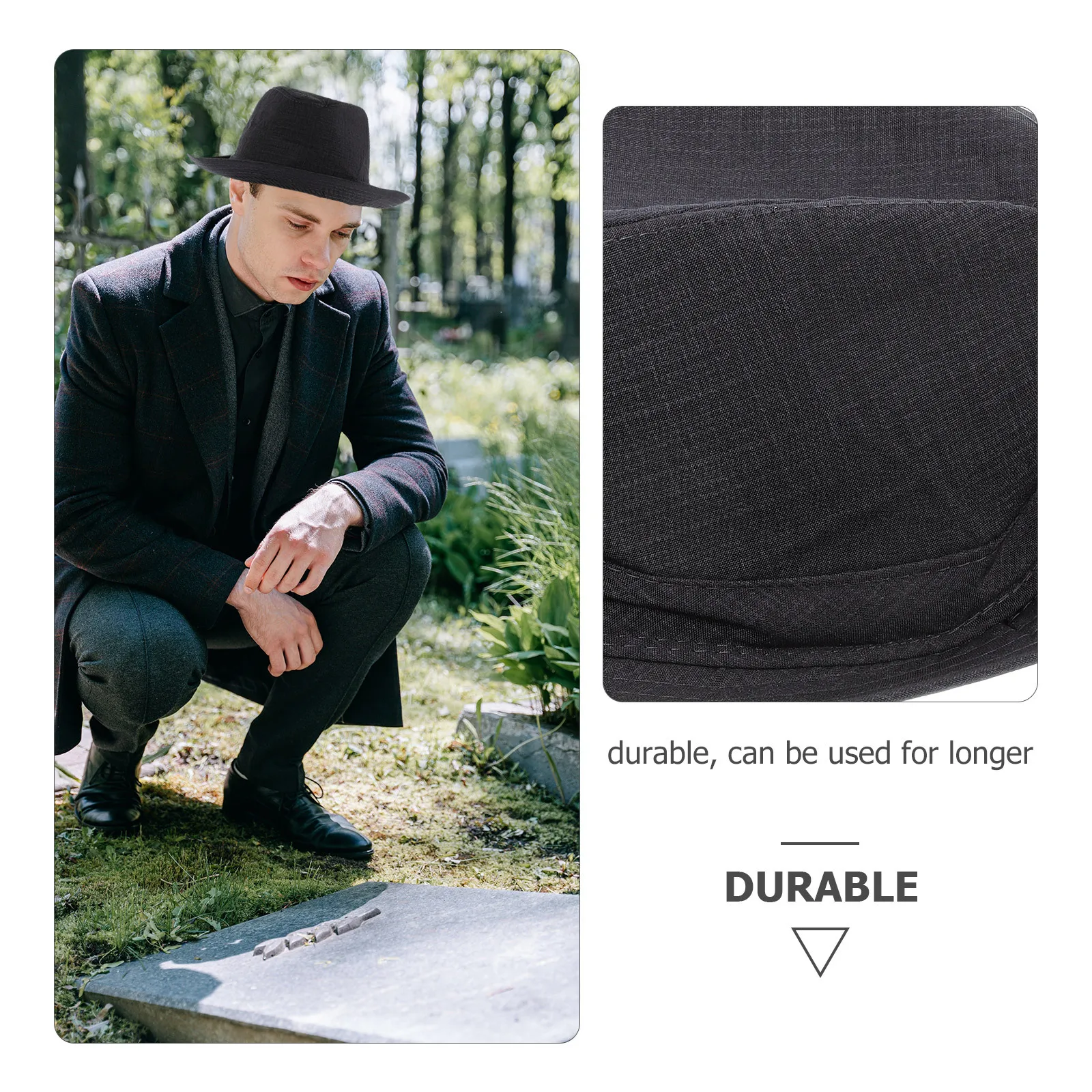 

Hats for Men Funeral Prayer Cap Mourning Mens Memorial Event Death Ceremony Black of