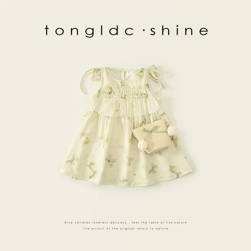 Baby Girl Dress Girls Dress Summer 2024 New Baby Girls Chic Chic Princess Dresses Children Korean Comfort Soft Wear A Sundress image 3