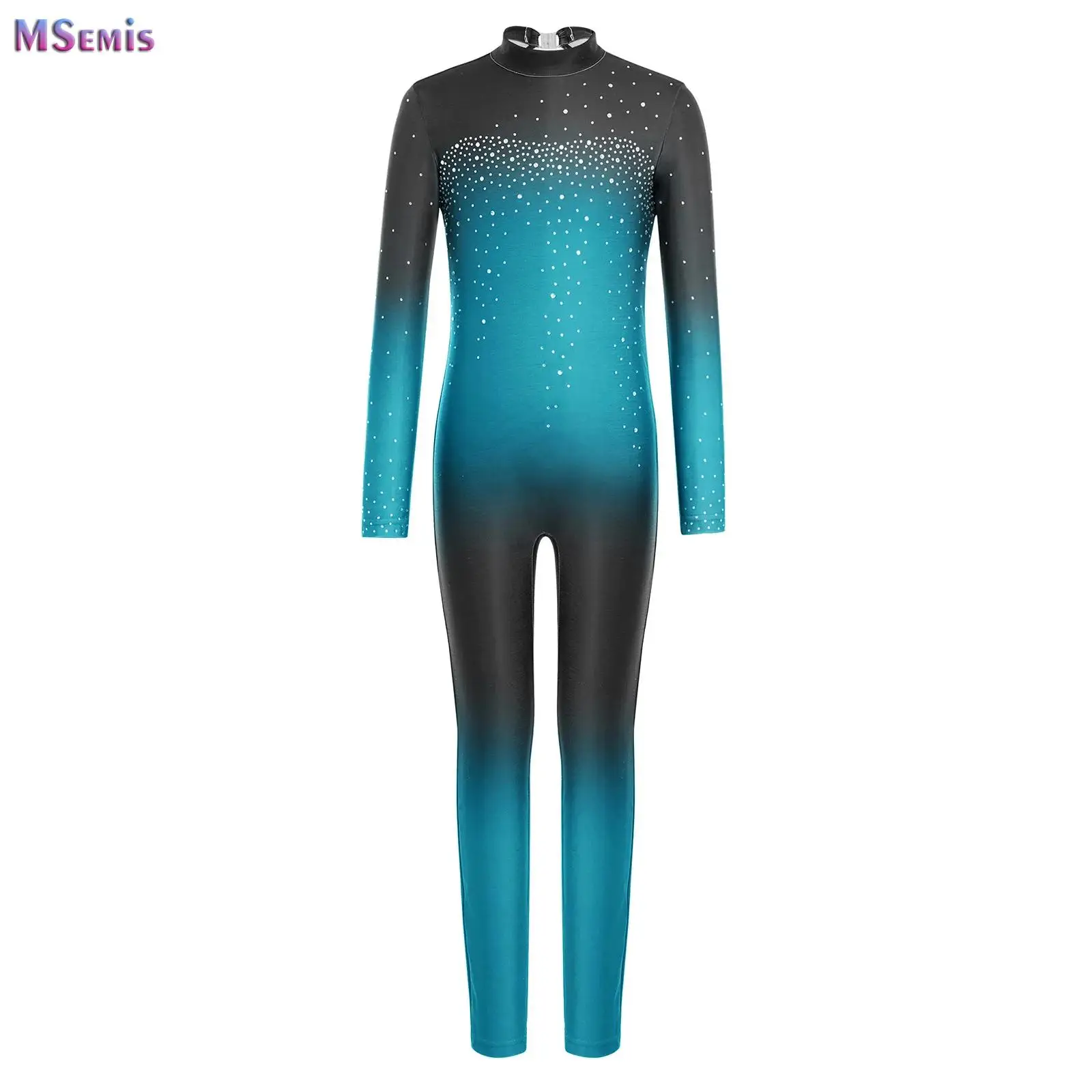 

Kids Girls Long Sleeve Ballet Dance Full Leotard Bodysuit Teens Rhythmic Gymnastics Jumpsuit Children Costume Practice Dancewear
