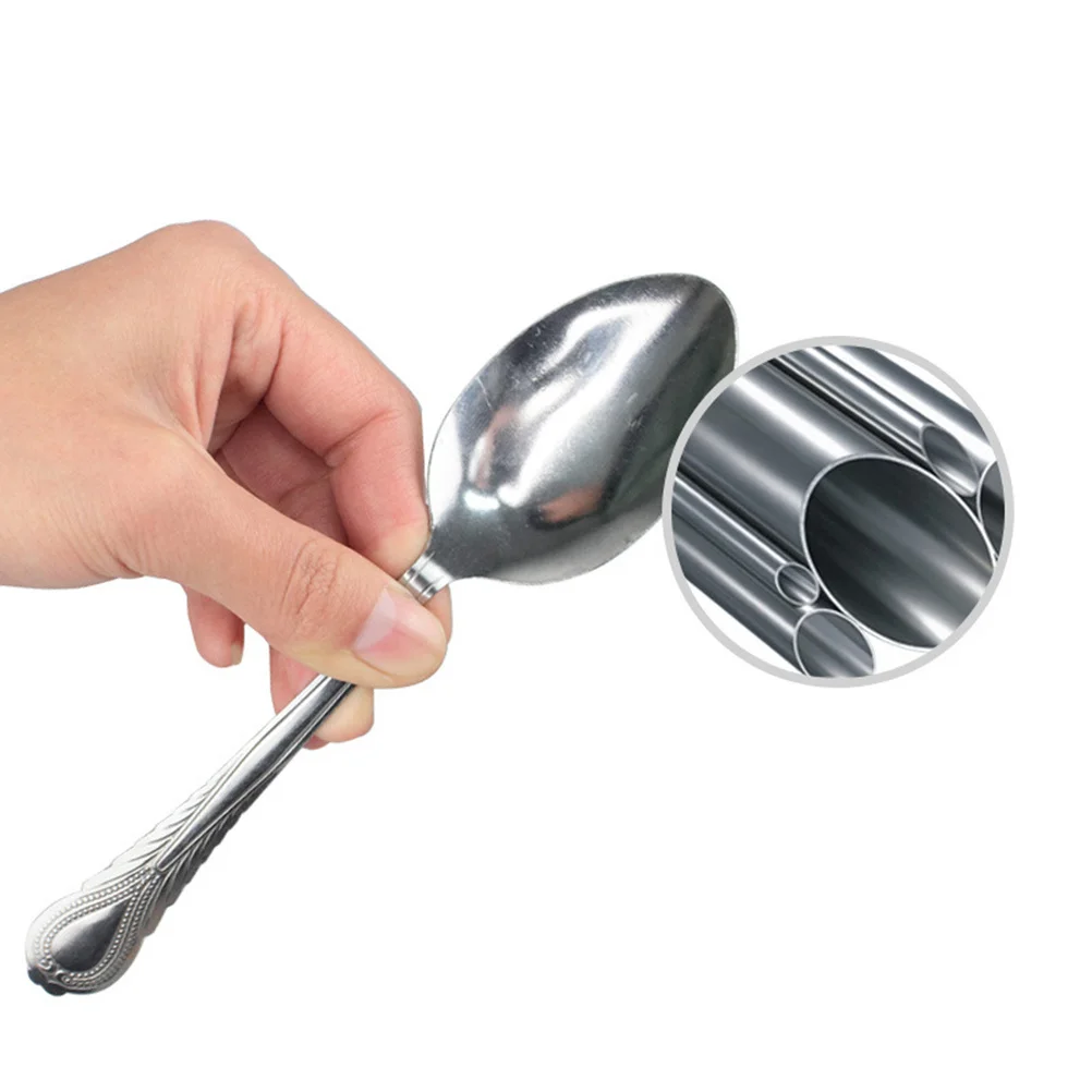 2pcs Mind Spoon Tricks Props Durable Funny Spoon For Stage Close-Up Props Performance Close Up Silver