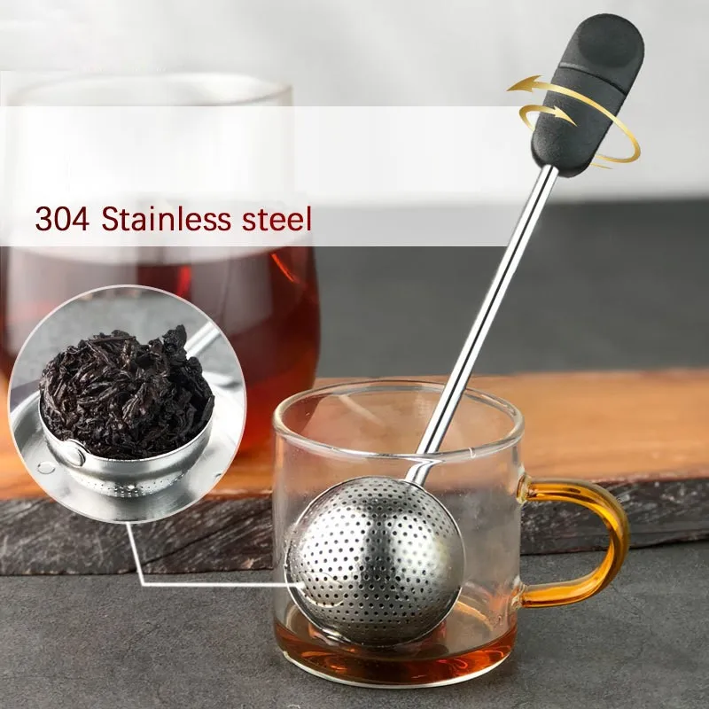 Metal Tea Bag Tea Strainer Ball Tea Infuser Filter Spice Tea Tool Accessories Reusable 304 Stainless Steel Teapot Rotatable