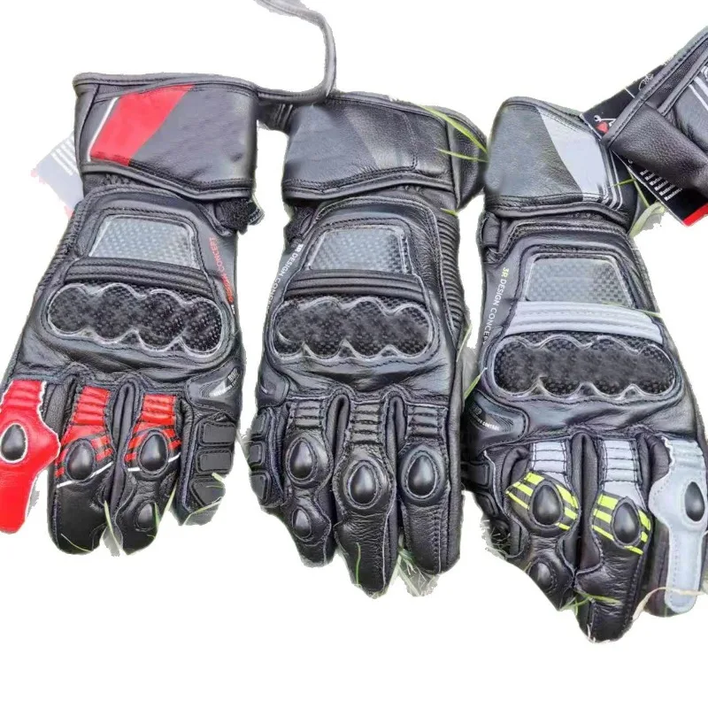

Motorcycle gloves full finger, riding outdoor sports wear-resistant leather touch screen racing gloves