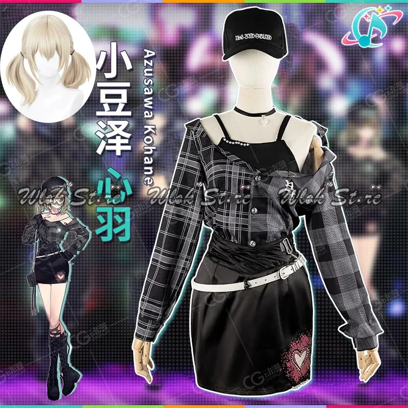 

Game Project Sekai Colorful Stage Azusawa Kohane Cosplay Costume Hat Wig Shoes Black Boots Women Halloween Party Carnival Outfit