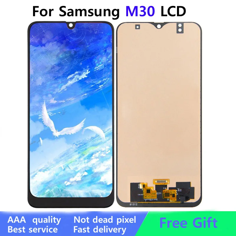 Tested 6.4'' AMOLED For Samsung M30 2019 M305 M305F LCD Display Touch Screen Digitizer Assembly Replacement Parts