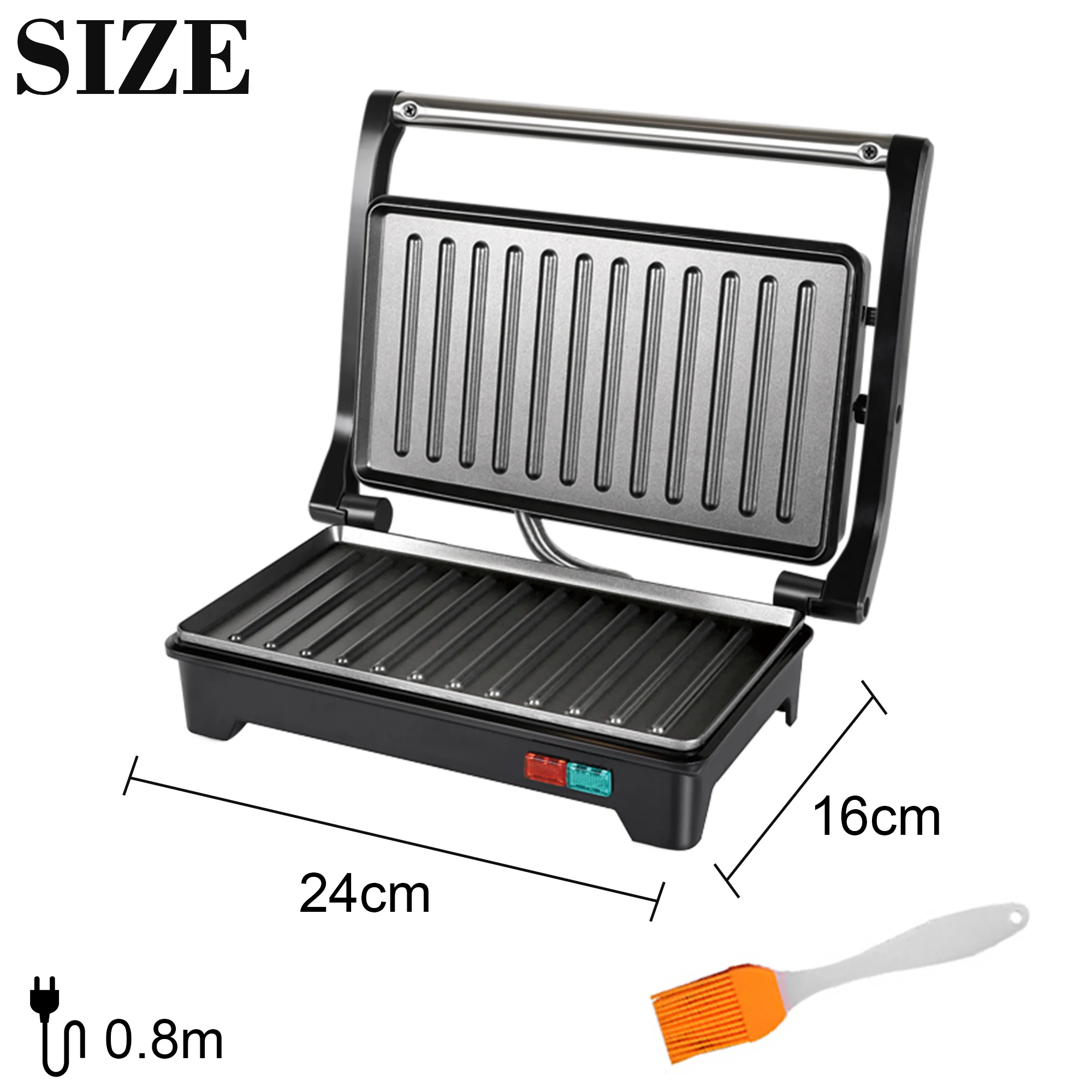 BBQ Electric Contact Grill Griddle And Panini Press Kitchen Barbecue Griddle Smokeless Baking Opens 180 Degree Barbecue Sonifer