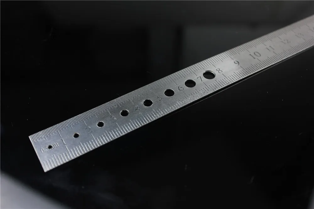 Medical orthopedic stainless steel ruler Kirschner K wire and bone screw diameter lenght measuring ruler 150mm 8 holes pet vet