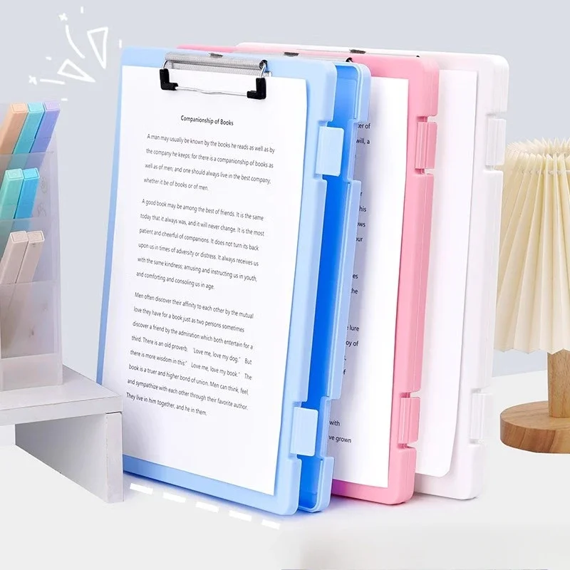 Multi-functional A4 Folder Writing Pad Desktop Test Paper Study Material Storage Box Office File Organiser Multi-colour Optional